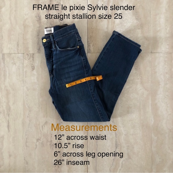 Frame Denim Denim - FRAME Pixie Sylvie Stallion size 25 Jeans Petite Fit Light Medium Wash Straight